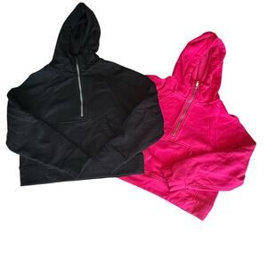Womens 1/2 Zip Up Hoodie Size Medium Cropped Bundle